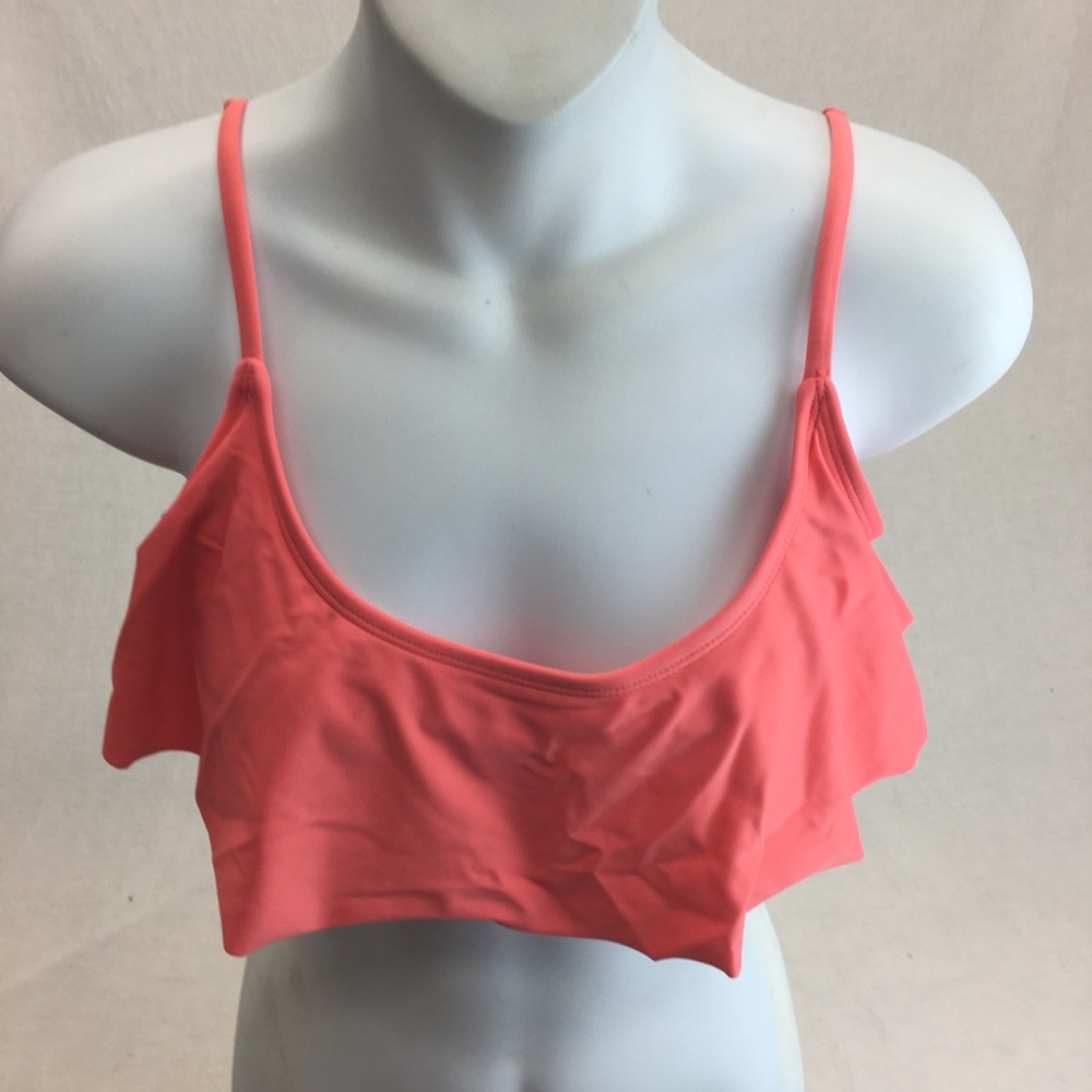 ORANGE RUFFLE BIKINI TOP NEW MEDIUM
